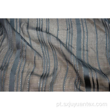 Tecido Dobby Viscose 50D Filament Lurex Stripe Yoryu